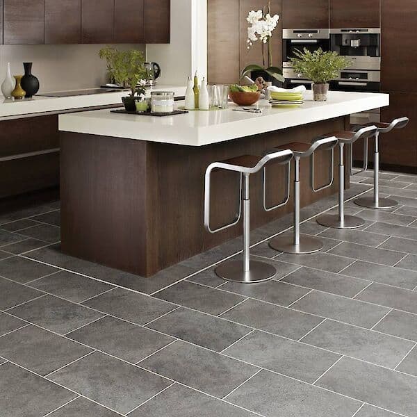 Kitchen with luxury vinyl tile